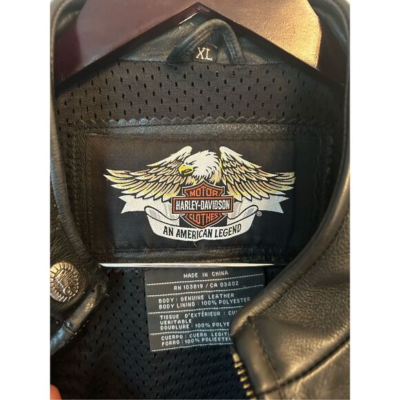 Harley Davidson women’s black leather jacket size xl 100% leather - Picture 3 of 8